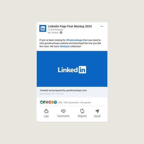 Free LinkedIn Page Post Mockup PSD Linkedin Post Template, Social Media Presentation, Post Linkedin, Linkedin Post, Linkedin Page, Free Mockup Templates, Led Screen, Video Template, Mockup Templates