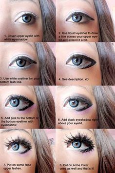 CosplayKawaiiMakeupTutorial Gyura Makeup, Anime Make-up, Gal Makeup, Gyaru Makeup, Punk Makeup, Doll Eye Makeup, Anime Makeup, Kawaii Makeup, Rave Makeup