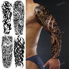 Tattoo Sleeves For Men, Full Hand Tattoo, Fake Tattoo Sleeves, Sleeves For Men, Large Temporary Tattoos, Temporary Tattoo Sleeves, Full Arm Tattoos, Tattoo Sleeves, Mens Sleeve