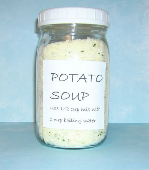 Potato Soup Mix | The "Make Your Own" Zone (I made Bear Creek soup tonight, then looked at the ingredients list--bleh! Going to try making my own now!) Thrifty Frugal Mom Recipes, Potato Soup Mix In A Jar, Canned Soups Recipes, Make Your Own Mixes, Homemade Soup Mix, Jar Mixes, Homemade Potato Soup, Dry Soup Mix, Homemade Dry Mixes