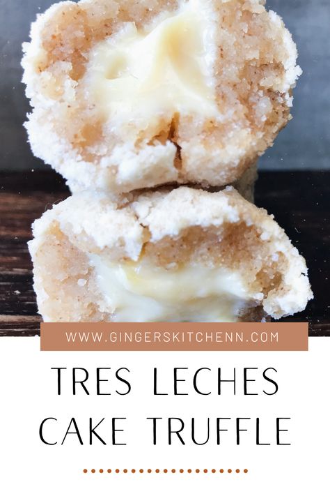 Inspired by milk bar's cake truffles, these tres leches cake truffles are to die for. Filled with condesed milk filling, covered in white chocolate and vanilla crumbs. Amazing. Candy Truffles, Dessert Bites, Tres Leches Cake, Mexican Dessert, Truffle Recipe, Cake Truffles, Milk Bar, Tres Leches, Poke Cake