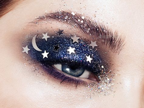 Eye makeup woman with decorative stars by heckmannoleg. Eye makeup woman with decorative stars. Perfect makeup. Beauty fashion. False Eyelashes. Cosmetic Eyeshadow. Make-up ... #Affiliate #decorative, #stars, #heckmannoleg, #Eye Face Glitter, Smink Inspiration, Gold Eyeshadow, Eye Makeup Designs, Creative Eye Makeup, Makeup Hacks, Kesha, Eye Makeup Art, Fantasy Makeup