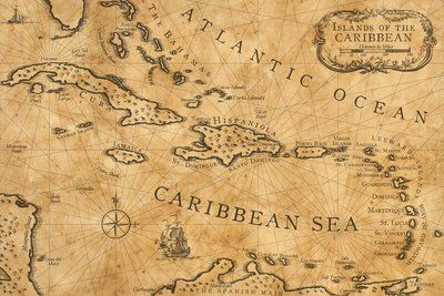 Carribean Map, Pirate Map Tattoo, Sea Map, Pirate Tattoo, Map Tattoos, Nautical Map, Ancient Maps, Nautical Chart, Treasure Maps