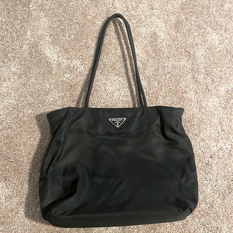 Prada nylon shoulder tote Prada Nylon Tote Bag, Prada Nylon Tote, Collage Outfit, Collage Outfits, Adulting 101, Prada Nylon, Dream Bags, Nylon Tote Bags, March 2023