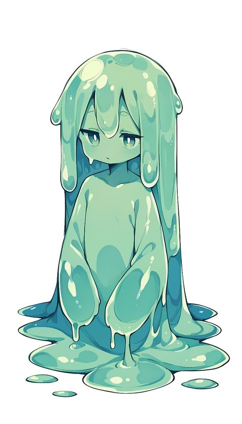 Pii | Your own slime girl — Tavern — Yodayo Slime Dnd Character, Dnd Slime Character, Slime Monster Character Design, Plasmoid Dnd Character Art, Slime Girl Character Design, Slime Warrior, Slime Reference, Slime Humanoid, Slime Girl Art