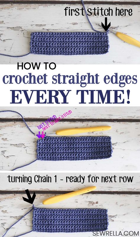 Crochet Straight Edges, Making A Blanket, Crochet Hack, Beginner Crochet Tutorial, Crochet Tips, Beginner Crochet Projects, Crochet Lessons, Crochet Stitches For Beginners, Crochet Tutorials