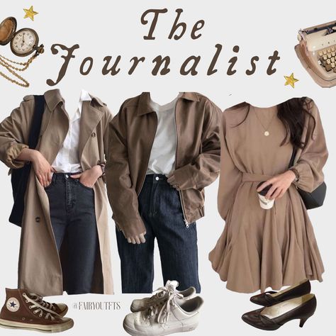 College Student Outfits Aesthetic, English Student Outfit, Journalism Major Aesthetic Outfit, Journalist Outfits Women, Fashion Journalist Outfits, Journalism Student Aesthetic Outfit, Investigative Journalist Outfit, English Student Aesthetic Outfit, Journalism Student Outfit