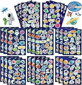 Solar System Stickers, Space Theme Party Decorations, Solar System Party, Outer Space Party Decorations, Rocket Ship Party, Galaxy Stickers, Space Party Favors, Space Themed Party, Space Stickers