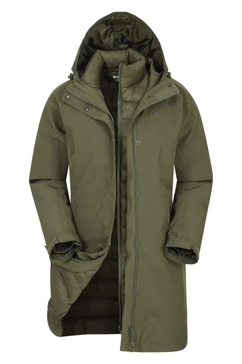 Alaskan Womens Long 3 in 1 Jacket | Mountain Warehouse US Waterproof Jacket Women, 3 In 1 Jacket, Waterproof Rain Jacket, Outer Jacket, Mountain Warehouse, Pass Out, Waterproof Coat, Heavy Rain, Long Jacket