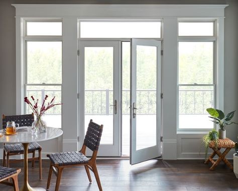 French Doors With Side Windows, Patio Doors Ideas, Sliding French Doors Patio, French Doors With Transom, Patio Door Window Treatments, Wooden Patio Doors, Replacement Patio Doors, Double Patio Doors, Bifold Patio Doors