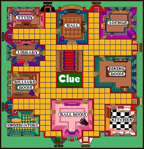 Clue Board SEGA by GreysonX on DeviantArt Gameboard Ideas, Kitchen Conservatory, Clue Board, Homemade Board Games, Clue Board Game, Best Board Games, Clue Party, Clue Games, Escape Room Puzzles