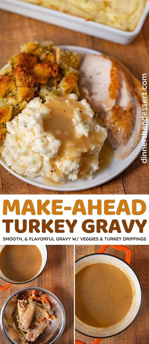 Make Ahead Turkey Gravy Recipe, Make Ahead Turkey, Make Ahead Turkey Gravy, Falafel Vegan, Best Turkey Gravy, Turkey Gravy From Drippings, Turkey Gravy Easy, Homemade Turkey Gravy, Making Turkey Gravy