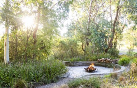 Rick Eckersley’s own private paradise: Musk Cottage | The Real Estate Conversation Built In Benches, Garden Zones, Australian Garden Design, Australian Native Garden, Fire Pit Landscaping, Ocean Grove, Australian Garden, Garden Fire Pit, Fire Pit Area