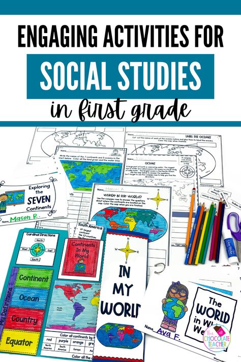 As a first-grade teacher, you know that capturing your students' attention is key to creating a positive learning experience. That's why I've created an easy-to-follow, year-long social studies engagement plan for first-grade classrooms. With my expert tips and techniques, your students will be eager to dive into these exciting social studies lessons. Click to read how I plan my year! Social Studies Elementary Activities, First Grade Social Studies Curriculum, 1st Grade Homeschool Social Studies, Social Studies For 1st Grade, Social Studies Curriculum Elementary, 1st Grade Social Studies Curriculum, First Grade Social Studies Activities, Elementary Social Studies Activities, 1st Grade Social Studies Activities