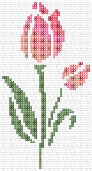 Tulips|17|5070|x-stitch|10 Free Patterns Online Tulip Cross Stitch Pattern Free, Tulip Cross Stitch, Cross Stitch Calculator, Crochet Leaf Patterns, Tiny Cross Stitch, Pola Kristik, Cross Stitch Bookmarks, Cross Stitch Patterns Flowers, Cross Stitch Heart