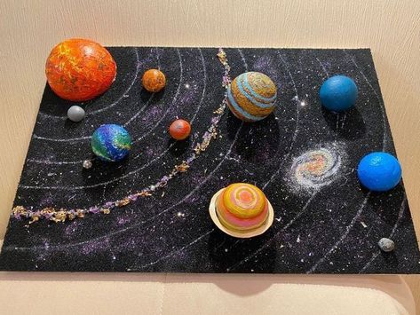 3rd Grade Solar System Projects, Solar System Model Project, 3d Solar System Project, Diy Solar System Project, Solaire Diy, Solar System Projects For Kids, 3d Solar System, Planet Model, Planet Project