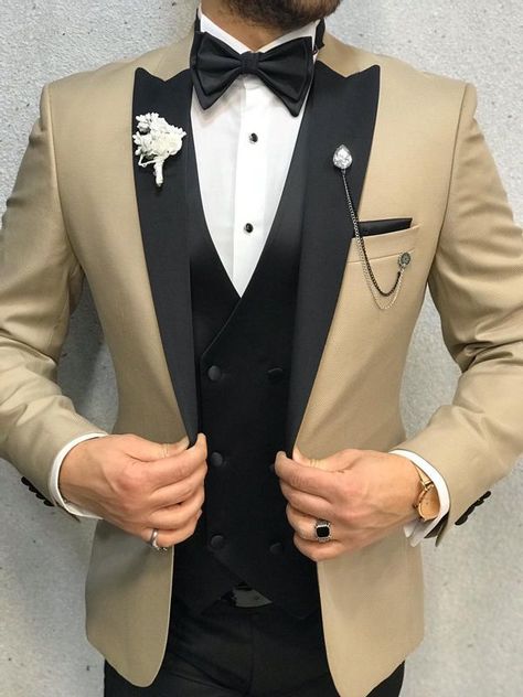 Peak Lapel Tuxedo, Designer Tuxedo, Men Suits Wedding, Casual Suits, Suits Prom, Pants Gift, Slim Fit Tuxedo, Dress Suits For Men, Smart Casual Style