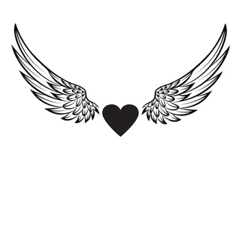 Heart And Wings Tattoo Design, Angel Wings Tattoo For Men, Back Tattoo Women Full, Angel Wings Clip Art, Small Angel Wing Tattoo, Mickey And Minnie Tattoos, Minnie Tattoo, Winged Stencil, Heart With Wings Tattoo