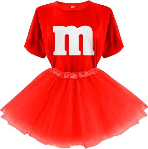 T-Shirt Tutu Skirts, Team Group T-Shirt, Funny Costumes for Halloween Christmas Party Costume M N M Costume, Easy Cute Halloween Costumes For Women, M And M Costume, Halloween Costumes Tutu, M M Halloween Costume, M&m Halloween Costume, T Shirt Halloween Costumes, M&m Costume, Candy Costume