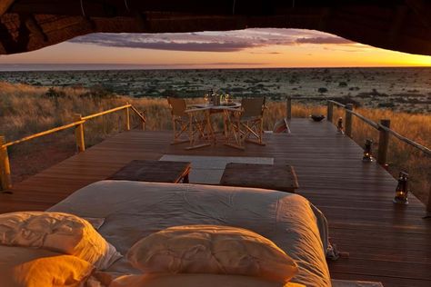 Having counted the shooting stars and listened to the call of the African wilderness, you’ll wake at sunrise and head back to Tswalu Kalahari via a traditional game drive, a morning walk, or even by horseback – why not?  #Africa #love #nature #travel #holiday #vacation Kalahari Resort, Unique Hotel Rooms, African Lodges, Africa Honeymoon, Kalahari Desert, Luxury Lodges, Safari Camp, African Skies, Namib Desert