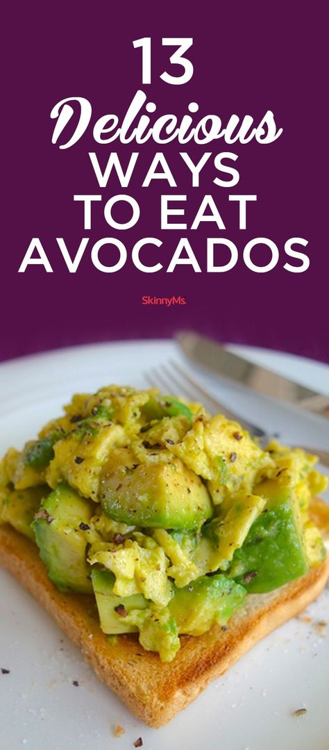 Try these 13 Delicious Ways to Eat Avocados... Because avocados are delicious. :) 1200 Calorie Diet Meal Plans, Avocado On Toast, Avocado Recipes Healthy, Avocado Dessert, Avocado Brownies, Avocado Smoothie, Keto Foods, On Toast, Avocado Recipes