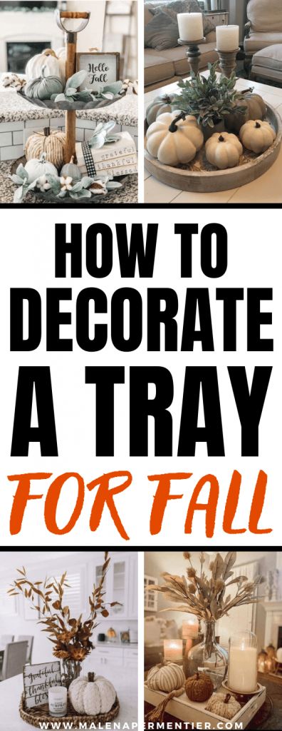 Fall Serving Tray Decor, Fall Ottoman Tray Decor, Fall Table Tray Decor, Fall Tray Decorating Ideas Coffee Table, Fall Coffee Table Decor Tray Living Room, Fall Tray Decorating Ideas, Fall Coffee Table Decor Tray, How To Decorate A Tray, Coffee Table Fall Decor Ideas