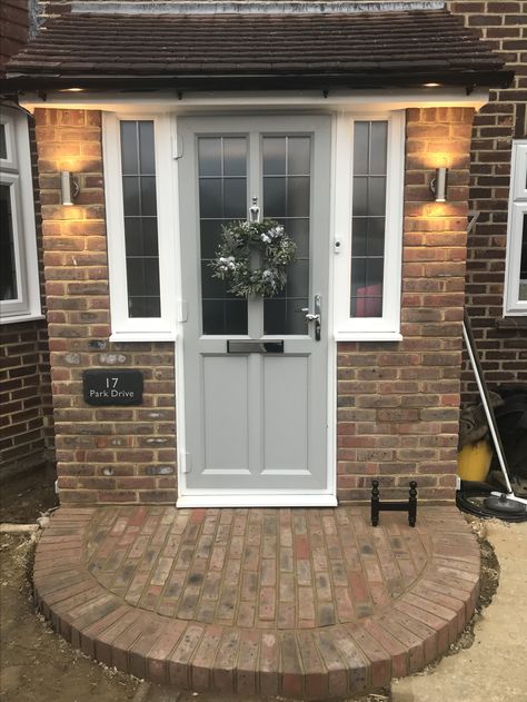 Porch Extension, Sas Entree, White Front Door, Porch Kits, House Front Porch, Building A Porch, Porch Uk, Front Porch Design, Porch Doors