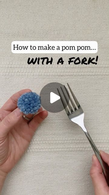 Amigurumi Pattern Designer on Instagram: "Don’t have a pom pom maker? Or can’t remember where you put yours?? 😅 It’s so simple to make one with a fork!   2 important tips: 1) the knot tied around your strands needs to be tight! 2) don’t be afraid to trim! The more you trim, the more circular your pom pom will look. 👌  ✨ Why am I making pom poms? In preparation for a little free pattern coming soon... 🤗" How To Make A Small Pom Pom With Yarn, Knitting Pom Poms, How To Make Small Pom Poms, Make Pom Poms Cheerleading, Easy Yarn Pom Pom Diy, Fork Pom Pom Tutorial, Diy Mini Pom Poms, Easy Diy Pom Poms, Fork Pom Pom