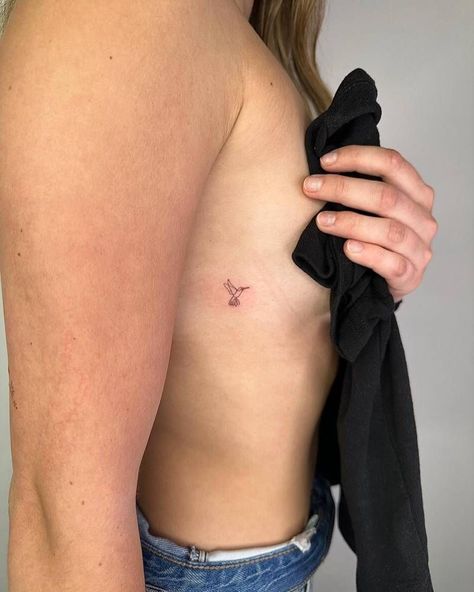 Hummingbird Tattoos | Tattoofilter Small Hummingbird Tattoo Ideas, Small Hummingbird Tattoo Fine Line, Tiny Hummingbird Tattoos, Minimalist Tattoo Hummingbird, Owl And Hummingbird Tattoo, Bird Tattoo Side Ribs, Hummingbird Tiny Tattoo, Bird Tattoo Dainty, Hummingbird Fineline Tattoo