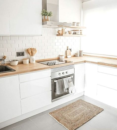 #kitchentips #kitchendiy #kitchenrenovation Modern Scandi Kitchen, Voxtorp Ikea, Scandi Dining Room, Scandi Kitchen, Ideas Cocina, Urban Kitchen, Kitchen Design Modern White, Modern Kitchen Interiors, Contemporary Kitchen Design