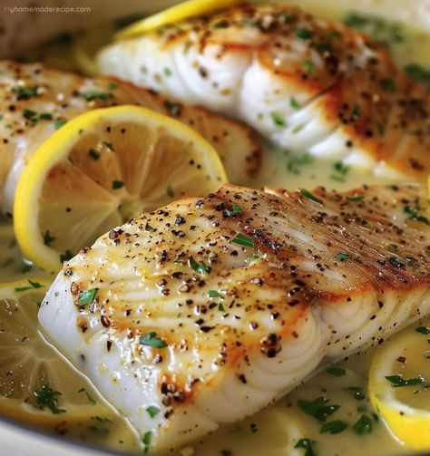 Easy Zesty Lemon Butter Fish Fillet Recipe - My Home Made Recipe Zesty Lemon Butter Fish Fillet, Butter Fish, Lemon Butter Fish, Mixed Seafood Recipe, Fish Fillet Recipe, Cod Fish Recipes, Seafood Entrees, Baked Asparagus, Refreshing Food