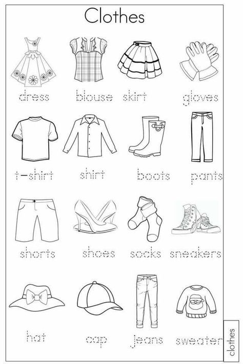 Clothes Activities For Preschool, Clothes Worksheets For Kids, Preschool Weather Chart, Clothes Worksheet, Oppgaver For Barn, Preschool Weather, Kids Worksheet, Weather Chart, English Worksheets For Kindergarten