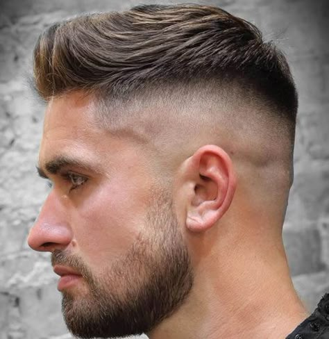 High and Tight Bald Fade - Best Bald Fade Haircuts For Men: Cool Low, Mid, High, Drop, Burst, Undercut, Temp, Skin Bald Fade Haircut For Guys #menshairstyles #menshair #menshaircuts #menshaircutideas #menshairstyletrends #mensfashion #mensstyle #fade #undercut #baldfade #skinfade Mens Crew Haircut, Haircut And Beard, High And Tight Haircut, Quiff Haircut, Faux Hawk Hairstyles, Simple Prom Hair, Cool Mens Haircuts, Stylish Short Haircuts, Mens Fade