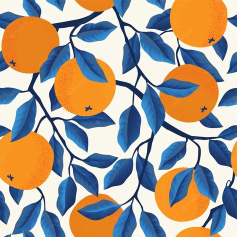 Oranges Fruit, Orange Art, Arte Inspo, Orange Pattern, Monoprint, Pottery Painting, Floral Wall Art, Art Materials, Seamless Pattern