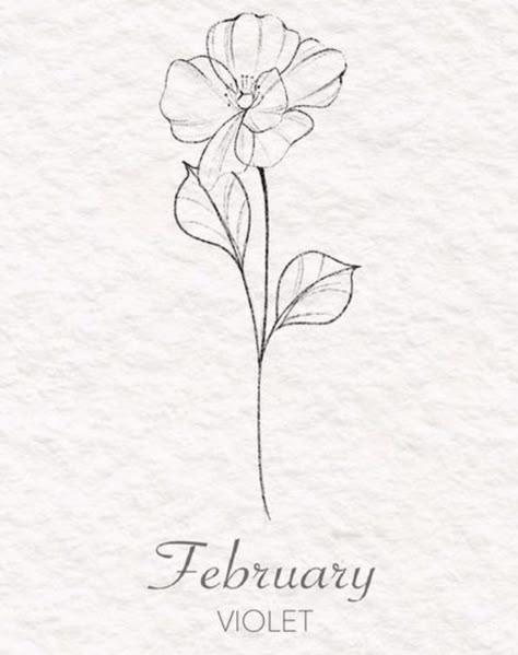 Birth Flower Tattoos Violet, Violet Simple Tattoo, Violet Line Drawing Tattoo, February Iris Flower Tattoo, Violet Flower Tattoo Men, Violet February Tattoo, Violet Stem Tattoo, Tattoos For February Birth Month, Violate Flower Tattoo