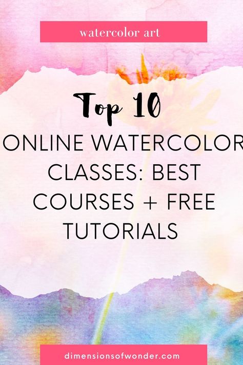 Get ready to get messy and make something beautiful, tutored by some of the best watercolor instructors you'll find online! All these courses and classes can be accessed from the comfort of your home and you get to peek inside the studio of talented artists from all over the world. Yay for wifi! Free Watercolour Tutorials, Free Online Painting Classes, Free Watercolor Printable, Watercolor Course, Beginning Watercolor, Online Painting Classes, Inspiration Artwork, Best Watercolor, Watercolor Lessons