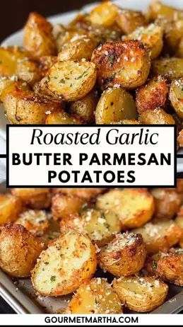 Get ready for the most irresistible side dish – Roasted Garlic Butter Parmesan Potatoes! These crispy, golden bites are packed with buttery garlic flavor and a cheesy Parmesan crust. Perfect for dinner parties, holidays, or everyday meals, these potatoes will disappear off the plate in no time!

#RoastedPotatoes #GarlicButterPotatoes #ParmesanPotatoes #CrispyPotatoes #EasySideDish #PotatoRecipes #CheesyPotatoes #ComfortFood #OvenBakedPotatoes #RoastedVeggies #DinnerIdeas #HolidayRecipes Roasted Garlic Butter Parmesan Potatoes, Garlic Butter Parmesan Potatoes, Butter Parmesan Potatoes, Vegetarian Potato Recipes, Russet Potato Recipes, Roasted Garlic Butter, Parmesan Potato Recipe, Garlic Parmesan Potatoes, Parmesan Roasted Potatoes