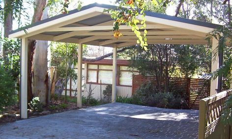 Free Standing Carport, Dutch Gable Roof, Dutch Gable, Building A Carport, Gable Roof Design, Carport Ideas, Pergola Carport, Double Carport, House Fence