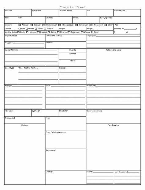 Oc Info Sheet Template, Character Design Sheet Template, Character Info Sheet, Character Sheet Ideas, Oc Character Sheet, Character Profile Template, Writing Inspiration Characters, Character Sheet Writing, Oc Sheet