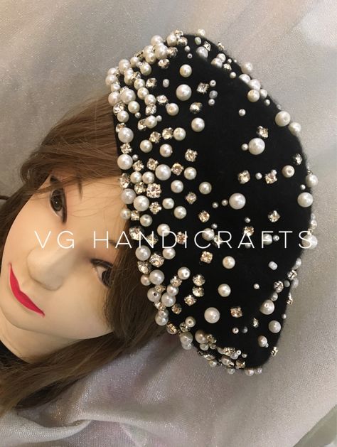 Embroidered Beret, Luxury Gloves, Diy Jewelry Set, Bee Painting, Beaded Hat, Hat Wool, Elegant Hats, Unique Hats, Wool Berets