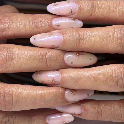 Kutek Disney, Light Pink Nails, Light Nails, Minimal Nails, Soft Nails, Star Nails, Sparkly Nails, Minimalist Nails, Fire Nails