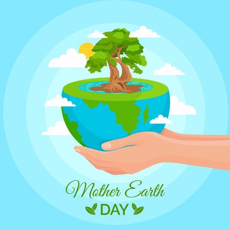 Mother earth day with planet held in han... | Free Vector #Freepik #freevector #design World Earth Day, Free Vector Backgrounds, Poster Drawing, Our Planet, Earth Day, Vector Background, Flat Design, Mother Earth, App Development