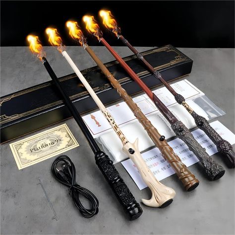 Harry Potter Dumbledore, Hp Harry Potter, Harry Potter Cosplay, Magic Props, Wizard Wand, Paper Magic, Real Fire, Harry Potter Wand, It's Never Too Late