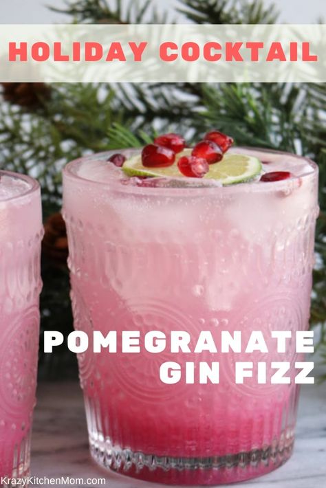 Pomegranate Gin, Gin Fizz Cocktail, Fizz Cocktail, Gin Drinks, Christmas Cocktail, Gin Fizz, Boozy Drinks, Winter Cocktails, Fancy Drinks