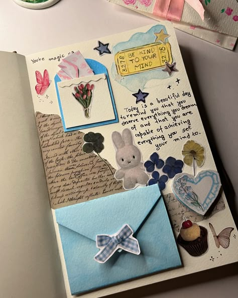 Letters In Journal, Scrapbook With Letters, Love Junk Journal, Valentines Junk Journal, Diary Pages Ideas, Scrapbook Book Ideas, Birthday Journal Ideas, Diary Journal Ideas, Cute Scrapbook Ideas