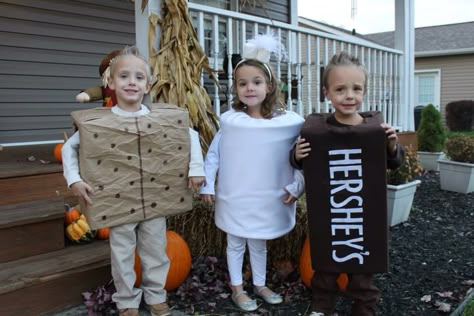 S'mores Costume.  Triplet Halloween Costume Sibling Halloween Costumes, Halloween Trio, Sibling Costume, Trio Costumes, Teacher Costumes, Halloween Couples, Bff Halloween Costumes, Trio Halloween Costumes, Halloween Coustumes