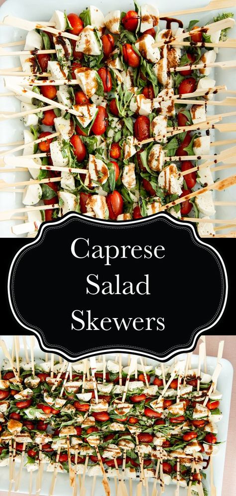 Bocconcini Skewers Appetizers, Bocconcini Tomato Basil, Caprese Platter Appetizer Ideas, Tomatoe Basil Bocconcini Skewers, Salad Starters Appetizers, Capri Skewers, Fresh Basil Appetizers, Tomato Basil Mozzarella Skewers Balsamic Glaze, Tomatoe Mozarella Basil Skewer