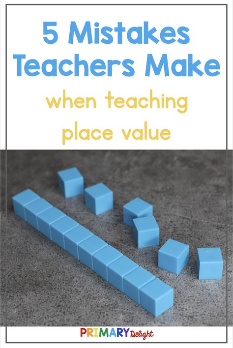 Teaching place value in 1st grade can be tricky. This blog post shares some key place value activities to help your students develop a solid understanding in this key math skill. Learning about place value in first grade will help students be successful with future math work down the road. Remembering a few key tips will make your place value instruction clear for your first and second grade students. This blog post shares common teaching mistakes and how to avoid them. Place Value Math Games, Teaching Place Value, Skill Learning, Teaching Place Values, Place Value Activities, 1st Grade Activities, Teaching Second Grade, Math Place Value, Go Math