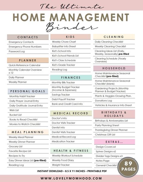 Home Organization Binders, 2024 Printable, Emergency Binder, Family Binder, Home Binder, Life Binder, Home Management Binder, Life Management, Organize My Life