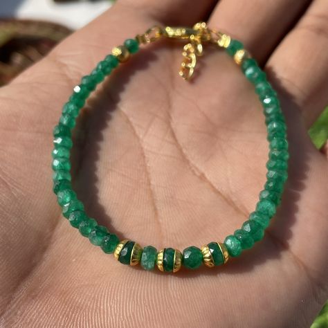 Excited to share the latest addition to my #etsy shop: Emerald Beads Bracelet , Natural Emerald Faceted Beaded Beads Bracelet , Loose Gemstone Emerald Beads Jewelry https://etsy.me/3IoABwu #anniversary #ethicalgemstones #artdeco #hook #gemstone #girls #emerald #yes #gr Emerald Beaded Bracelet, Raw Emerald, Beaded Beads, Emerald Bracelet, Emerald Bead, May Birthstone, Gemstone Beaded Bracelets, Personalized Initials, Beads Bracelet